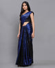 Women's Silk & Georgette Blue Saree With Unstiched Blouse Piece
