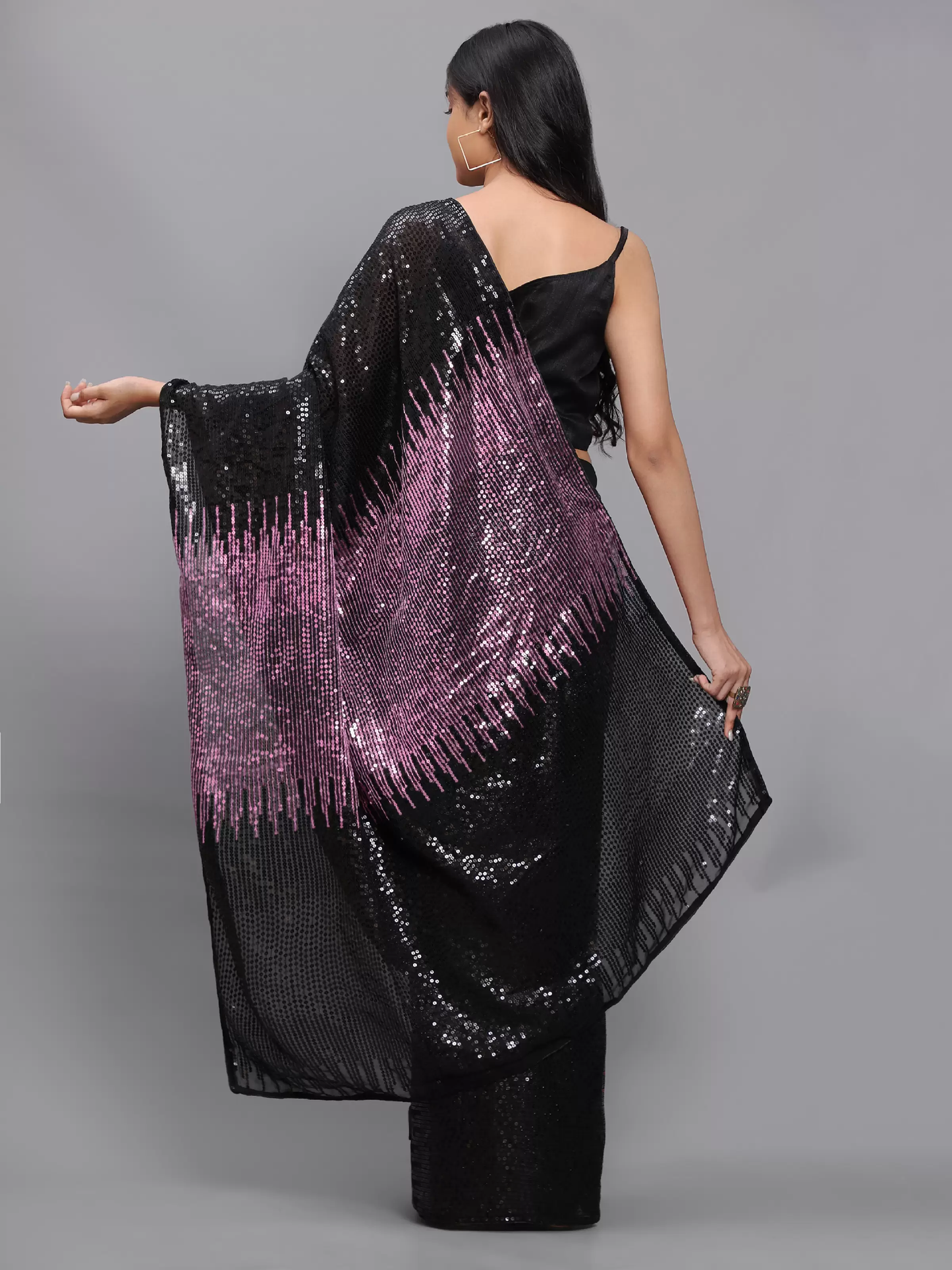 women's silk & georgette onion saree with unstiched blouse piece ( 0001-onion velvet )