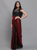 Women's Silk & Georgette Red Saree With Unstiched Blouse Piece