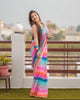 Women's Georgette Multicolor Saree With Blouse Piece