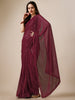 Georgette Women's Maroon Saree Silk With Blouse Piece ( 0143-dark_Maroon )