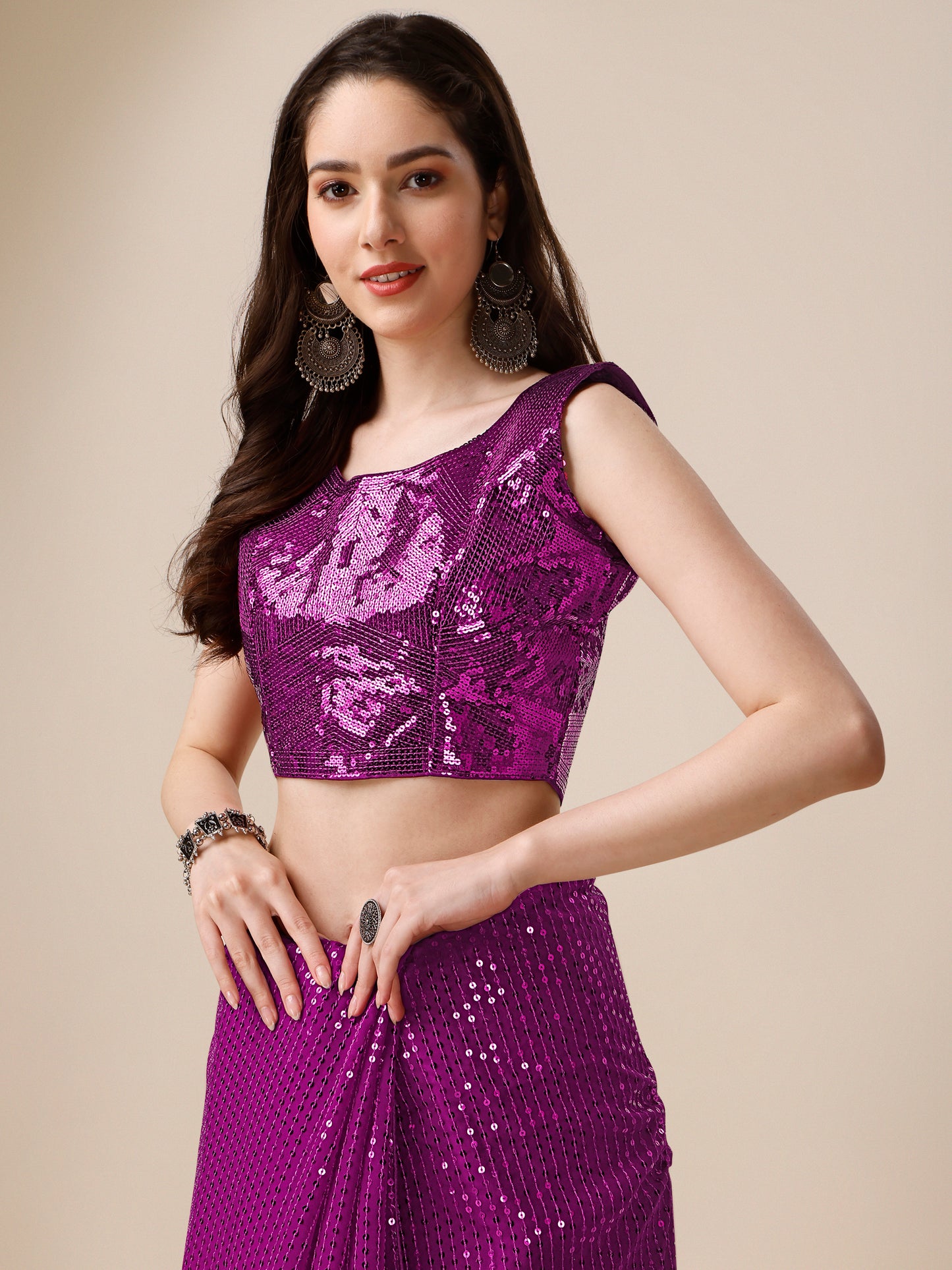 georgette women's rani saree silk with blouse piece ( 0143-rani )