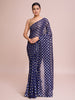 Elegence Women's Georgette Saree With Blouse Piece ( 0164-Blue )
