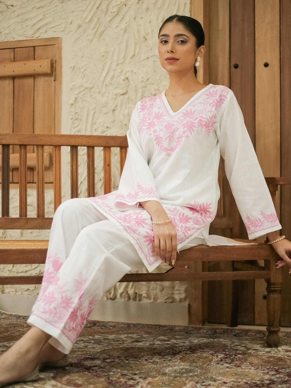 lilan full embroidery kurti set
