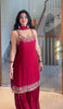🦋 Đěsigner Party Wear Look Pur Heavy Faux Georgette Top Plazzo & Dupatta Set👗