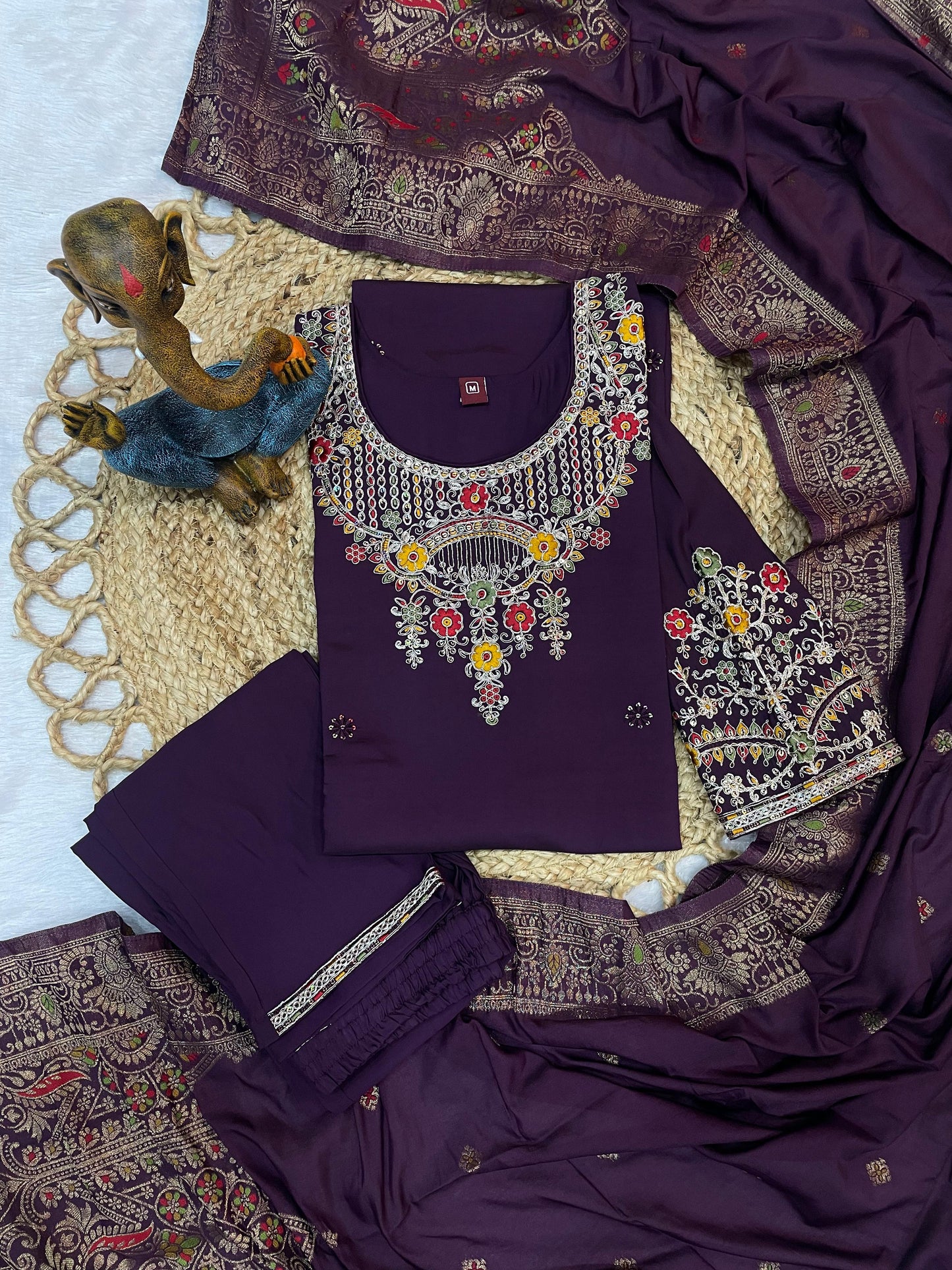premium wine kurti with dupatta – stylish & comfortable look