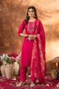 Elegant Festive Kurti Set with Embroidered Neckline & Silk Dupatta