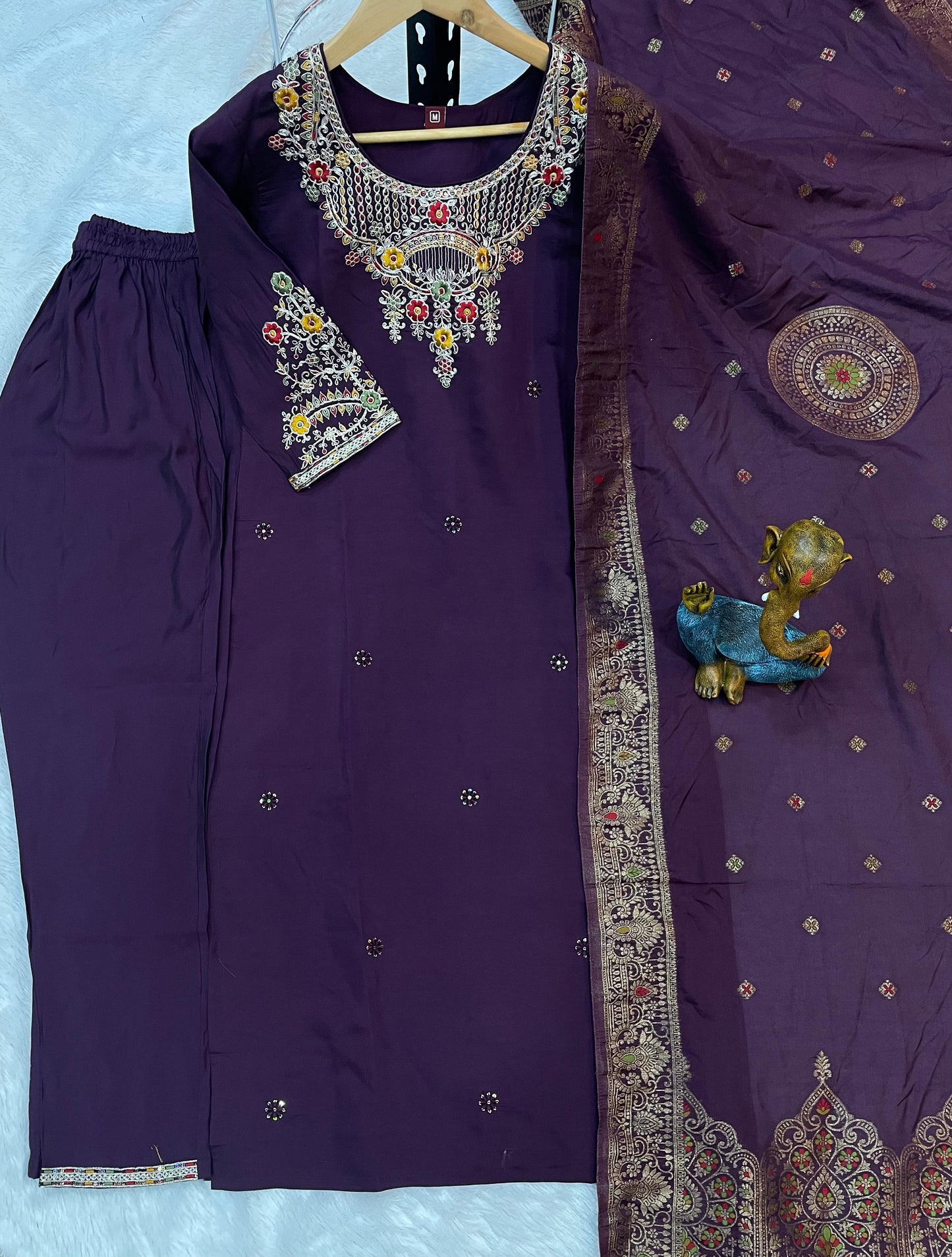 premium wine kurti with dupatta – stylish & comfortable look