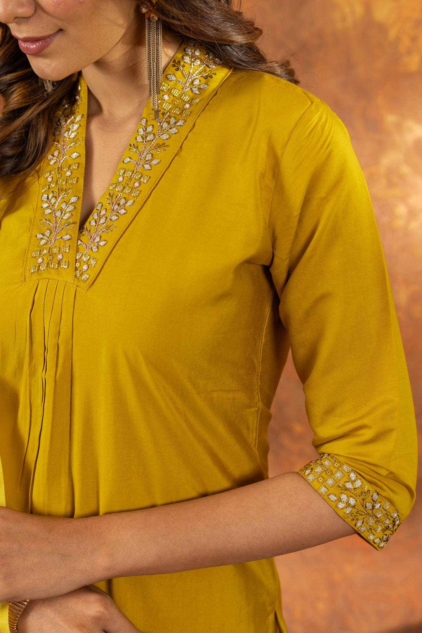 elegant mustard yellow kurti set with floral dupatta – perfect for every occasion