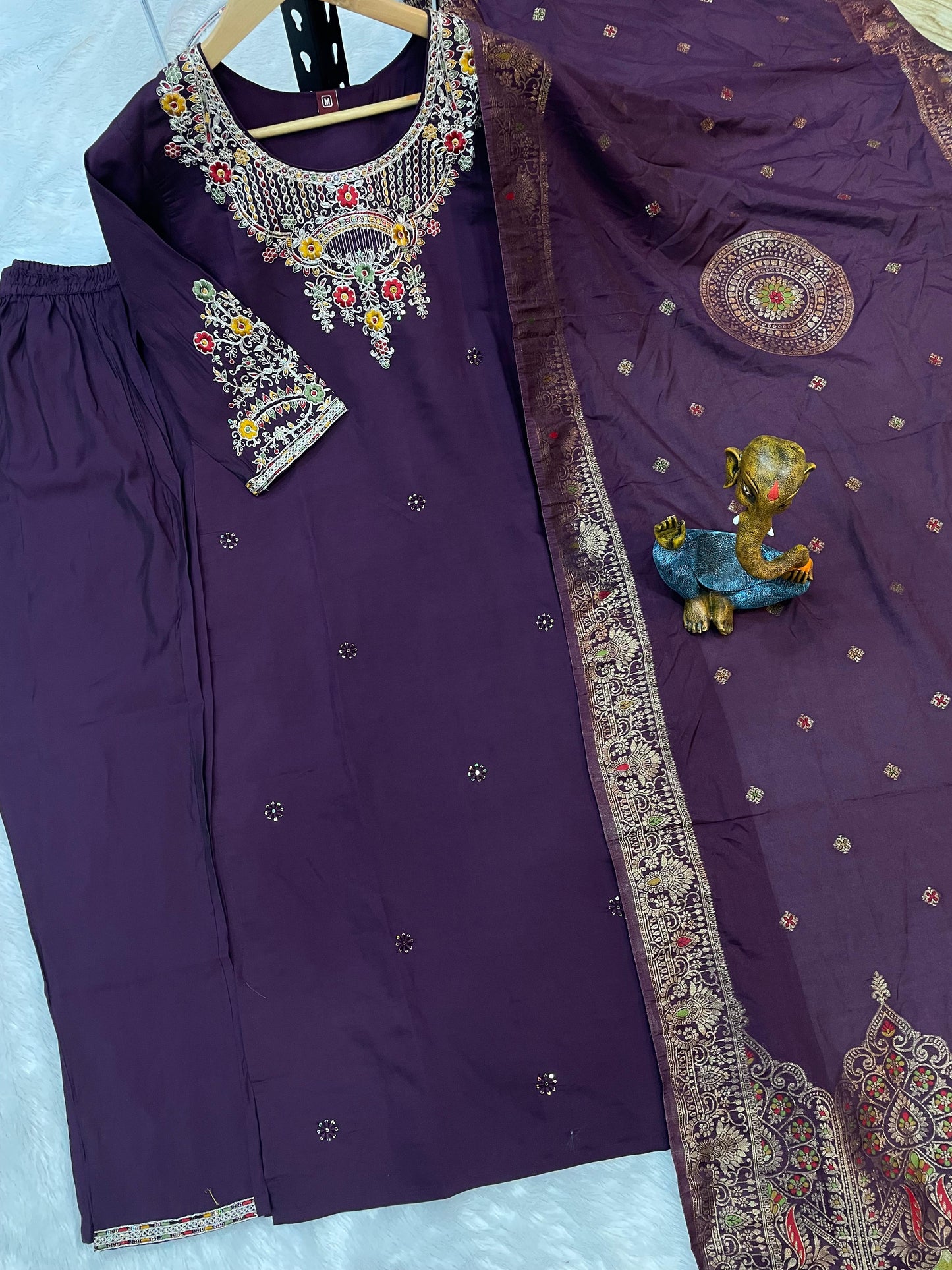 premium wine kurti with dupatta – stylish & comfortable look