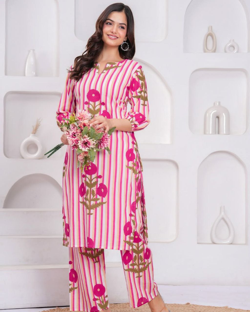 most magnificent pure cotton printed kurta set