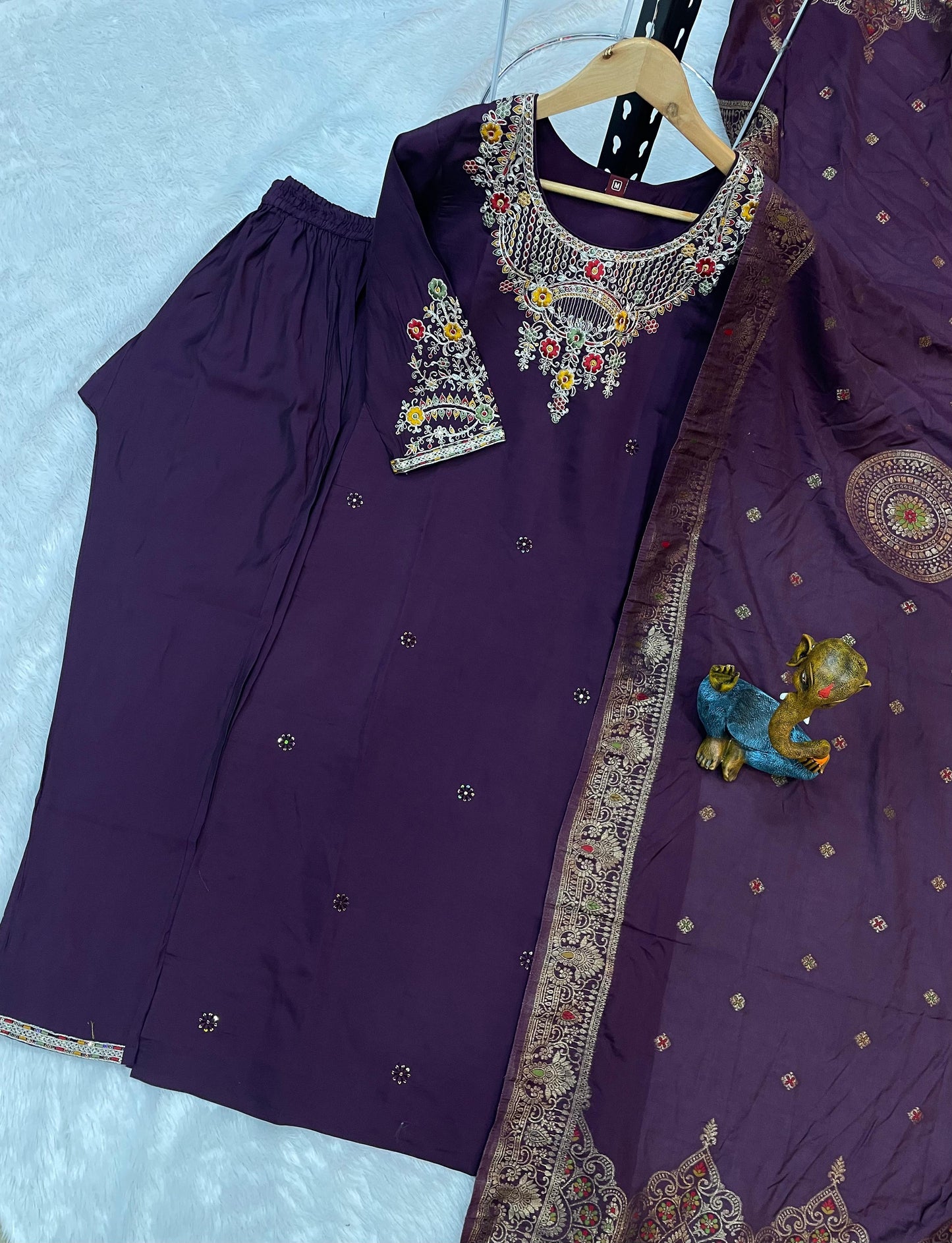premium wine kurti with dupatta – stylish & comfortable look