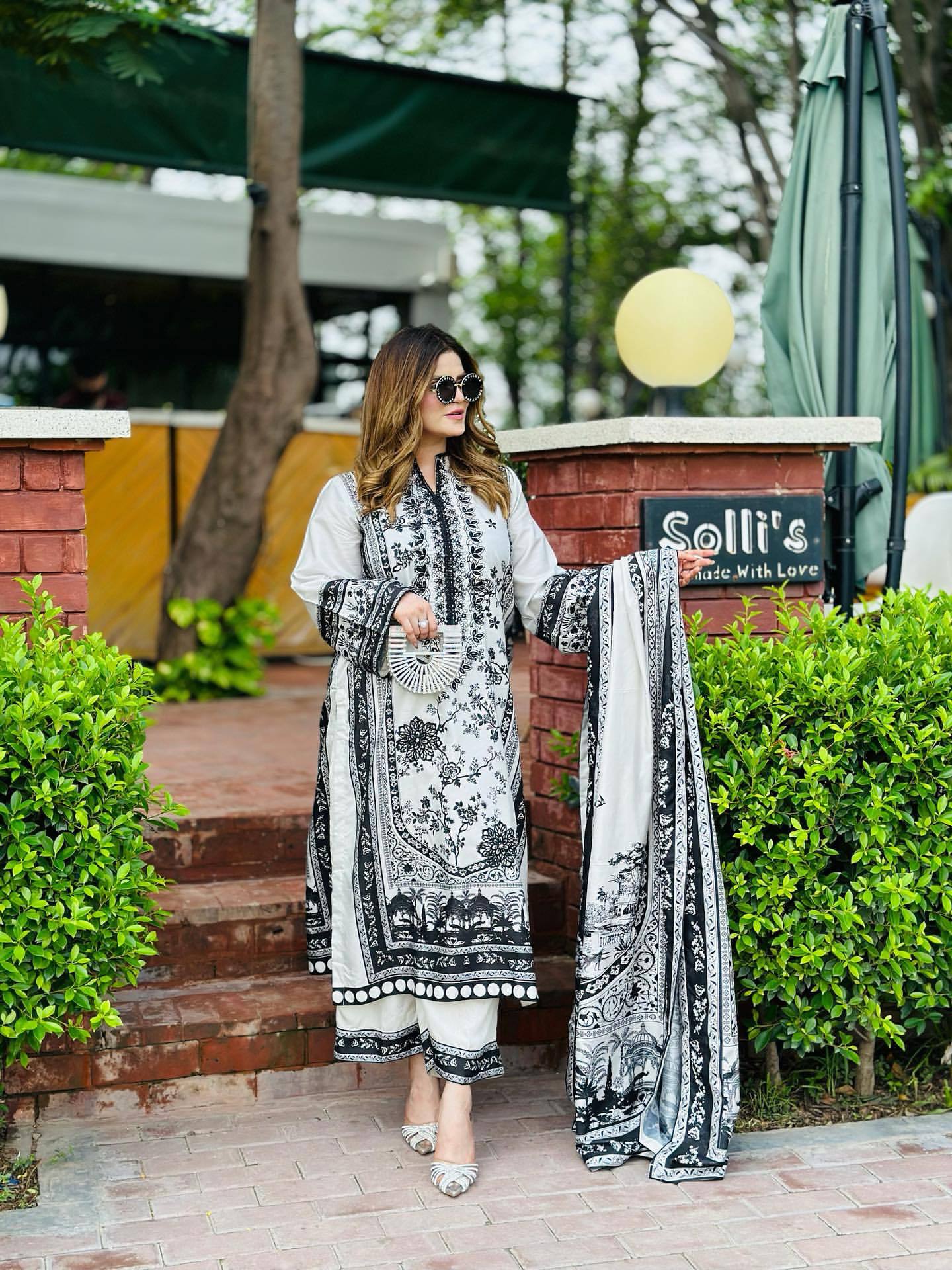 💃 đěsigner party wear look printed pur malai satin long 3pc co-ord set 👗👗