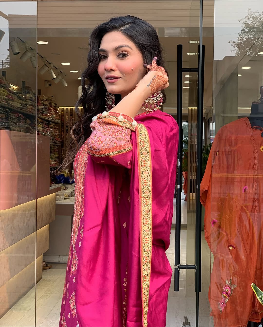 vibrant red ethnic kurti suit – festive special collection