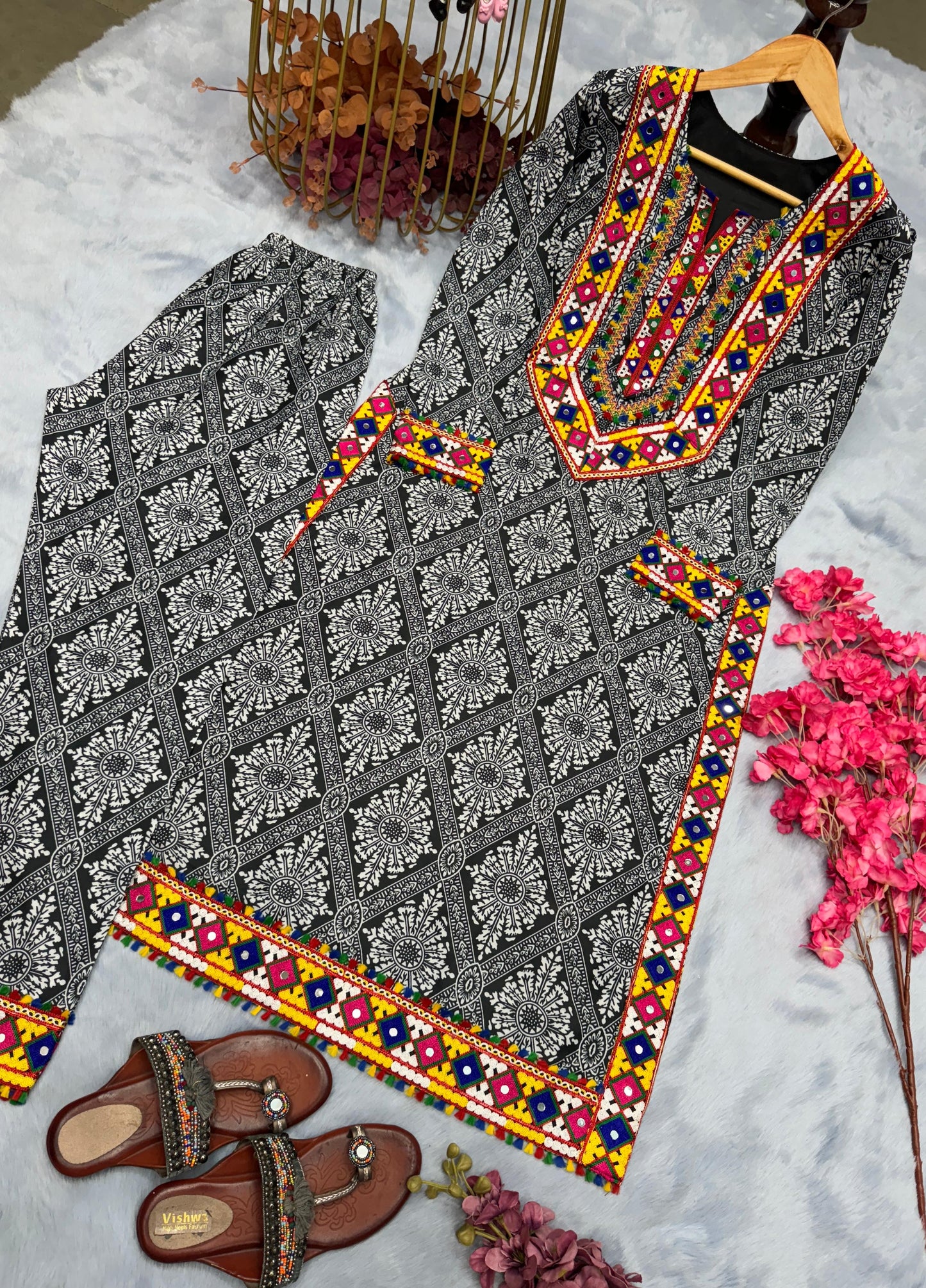 festivals & party wear look top & bottom set👗