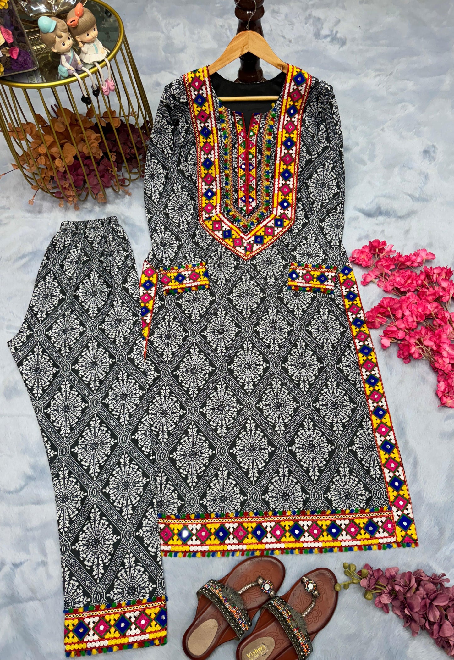 festivals & party wear look top & bottom set👗