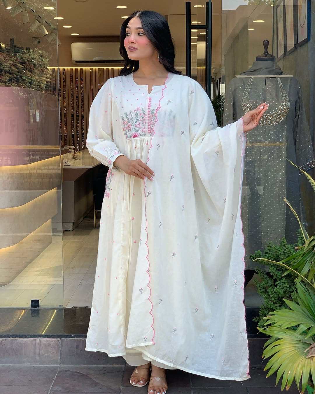 ✨ pure mul mul cotton kurta pant dupatta set ✨