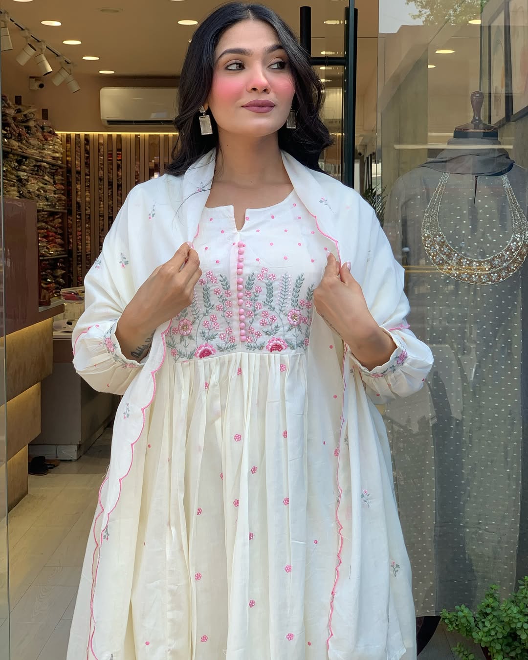 ✨ pure mul mul cotton kurta pant dupatta set ✨