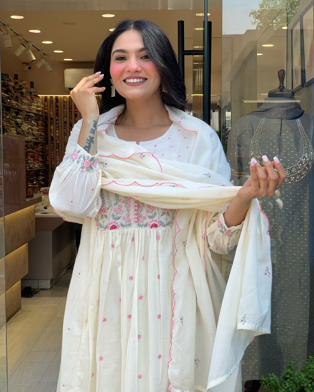 ✨ pure mul mul cotton kurta pant dupatta set ✨