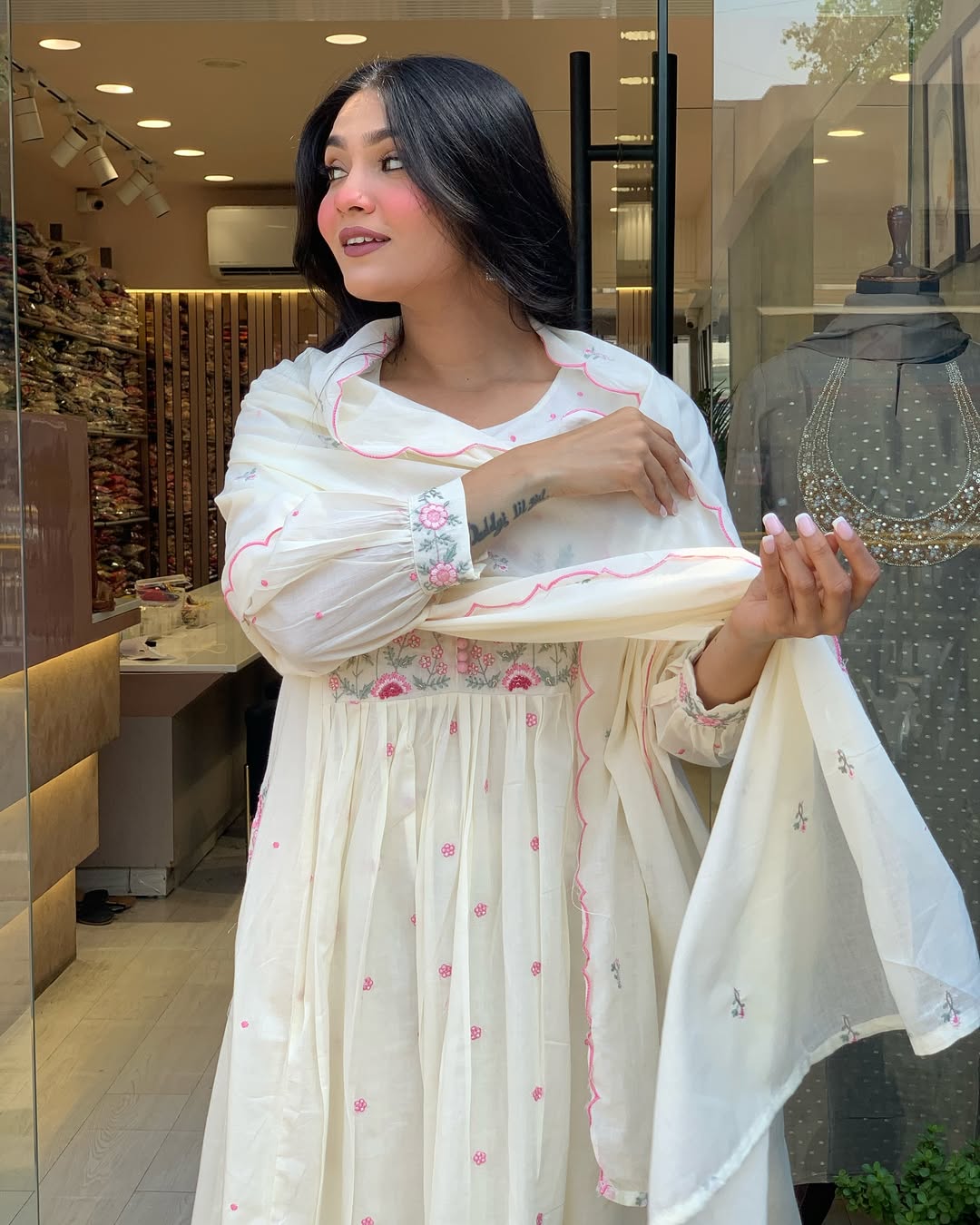 ✨ pure mul mul cotton kurta pant dupatta set ✨