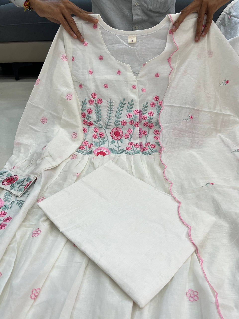 ✨ pure mul mul cotton kurta pant dupatta set ✨