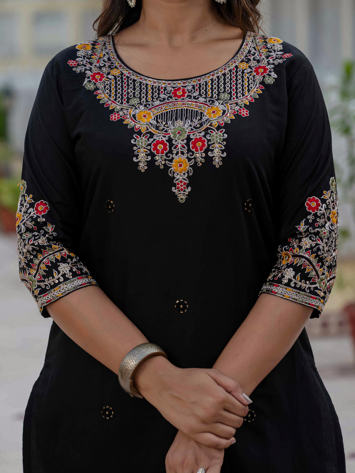 premium black kurti with dupatta – stylish & comfortable look