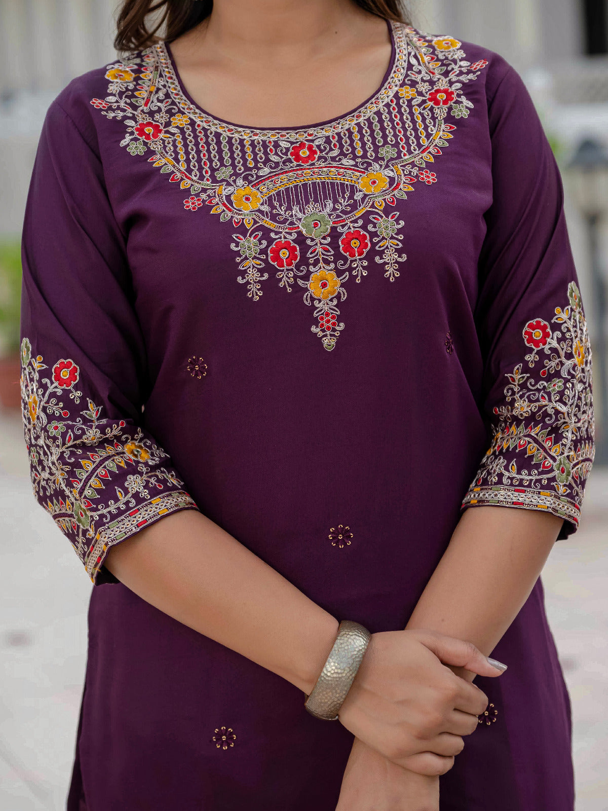 premium wine kurti with dupatta – stylish & comfortable look