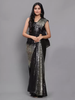 Women's Silk & Georgette Gold Saree With Unstiched Blouse Piece