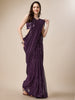 Georgette Women's Wine Saree Silk With Blouse Piece (0143-Wine)