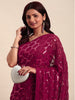 Georgette Women's Black Silk Saree with Pipping Border,Sequence Work (Pink0163 )