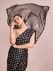Elegence Women's Georgette Saree With Blouse Piece ( 0164-Black )