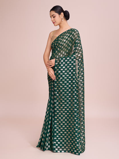 Elegence Women's Georgette Saree With Blouse Piece