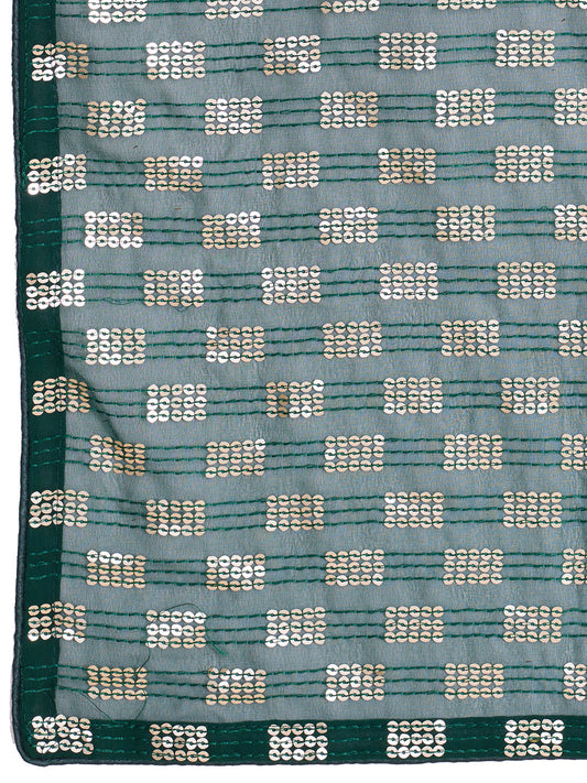 Elegence Women's Georgette Saree With Blouse Piece ( 0164-Green )