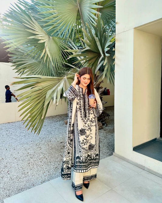 💃 Đěsigner Party Wear Look Printed Pur Malai Satin Long 3Pc Co-Ord Set 👗👗