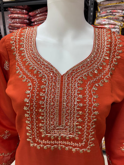 Presenting The Navratri  Special  3 Pcs Premium Plazo Set In Pure Roman Silk Fabric With To Make You The Centre of Attention