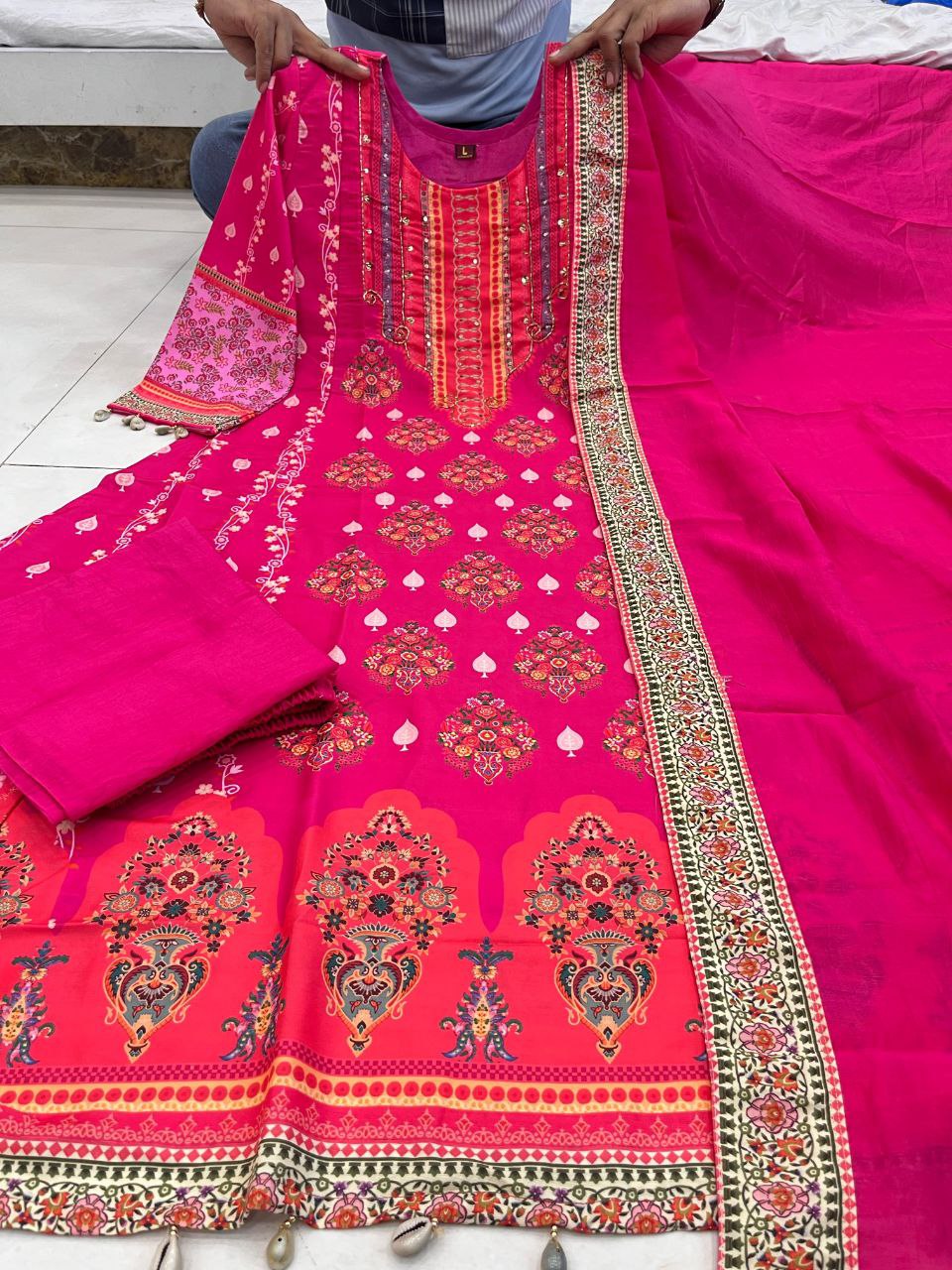 luxury magenta kurti with dupatta – traditional designer look