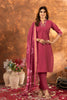 Elegant Gajari Kurti Set with Floral Dupatta – Perfect for Every Occasion