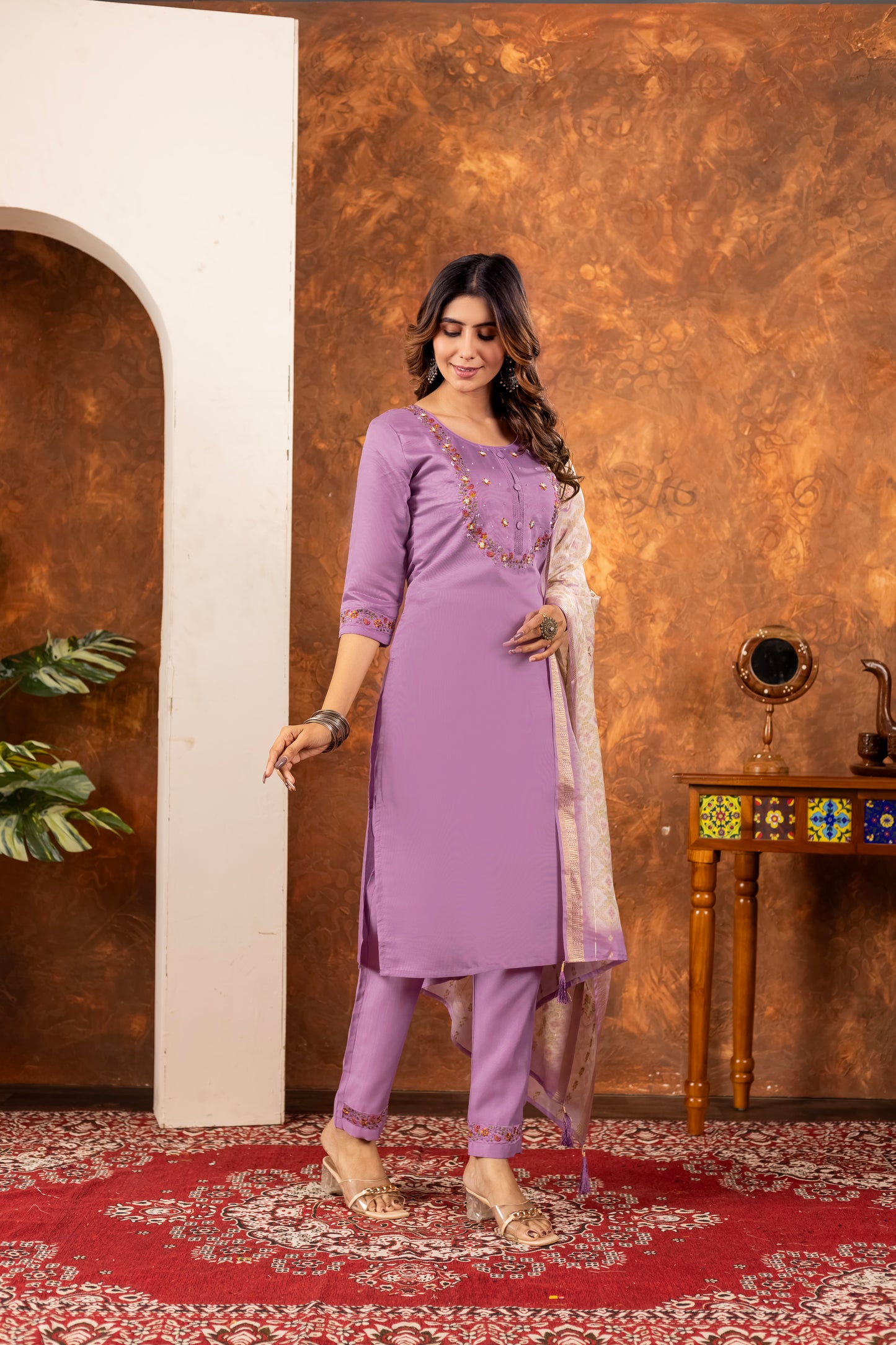 👗👗 elegant straight kurti pant dupatta set 👗👗