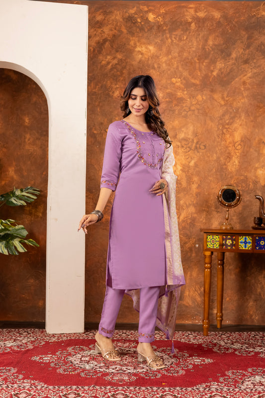 👗👗 Elegant Straight Kurti Pant Dupatta Set 👗👗