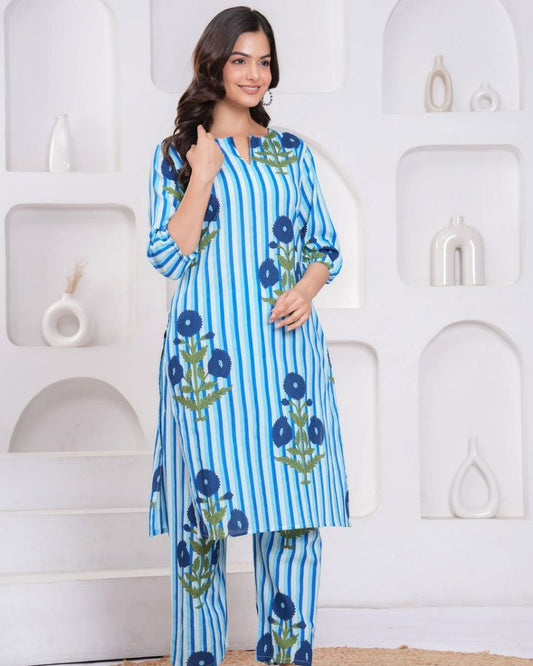 Most Magnificent Pure Cotton Printed Kurta Set