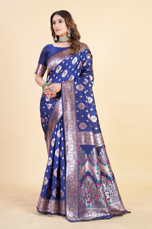 Luxury Banarasi Saree in Royal – Perfect for Weddings & Festive Wear