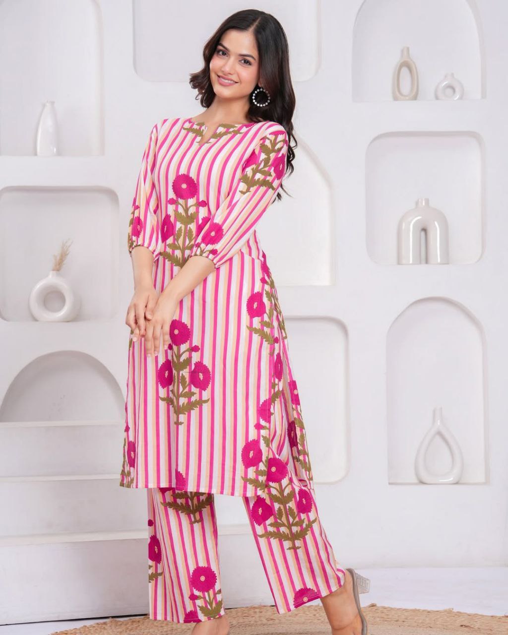 most magnificent pure cotton printed kurta set