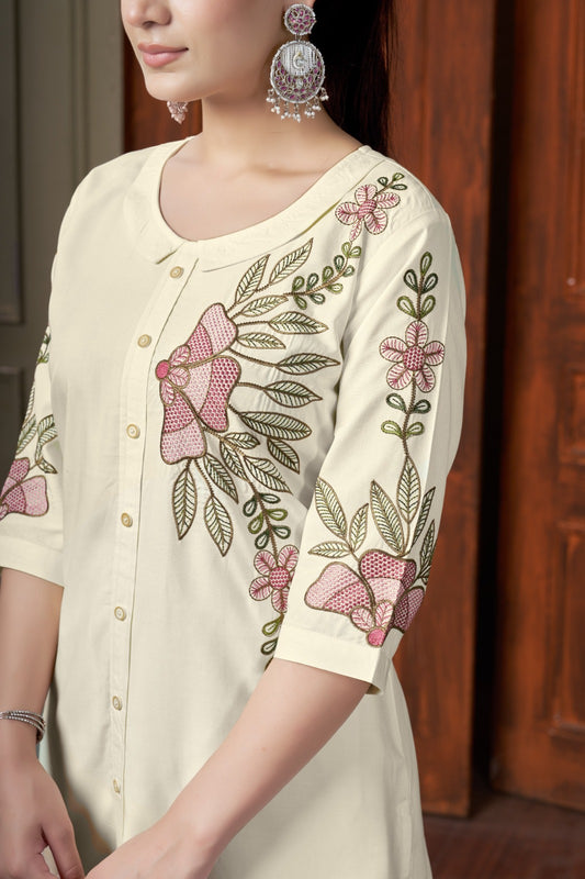 👗 Stylish Mauve Co-Ords Set with Vibrant Geometric Embroidery👗 👗