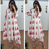 Elegant White & Red Printed Kurti Set – Modern Ethnic Style