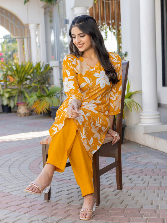 👗 Fully Stiched Cotton Blend Kurti Pant-   Yellow * AF2026