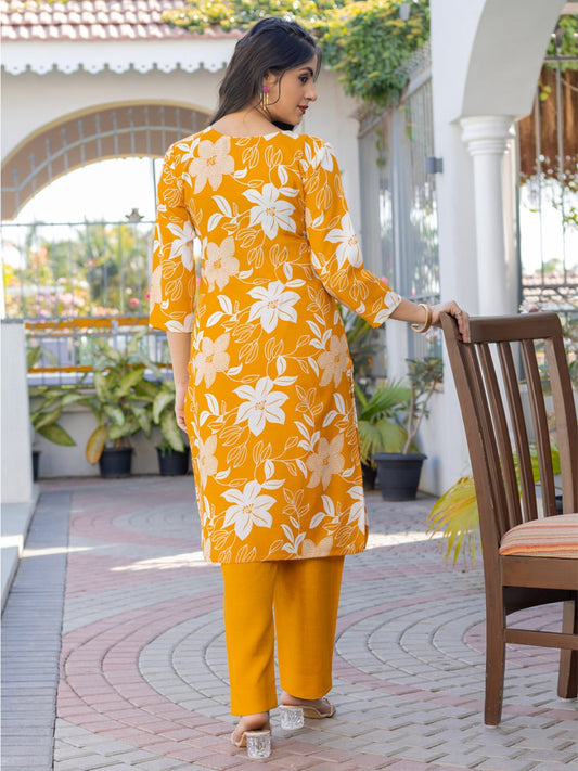 👗 Fully Stiched Cotton Blend Kurti Pant-   Yellow * AF2026
