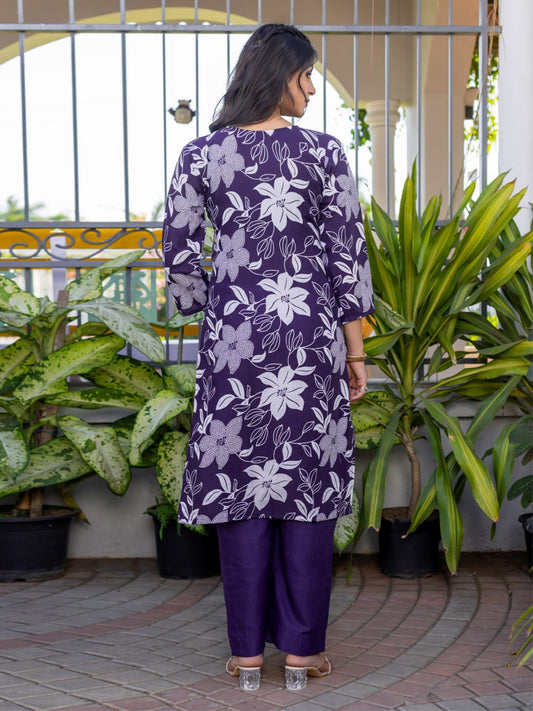 👗 Fully Stiched Cotton Blend Kurti Pant-   Jamun * AF2026