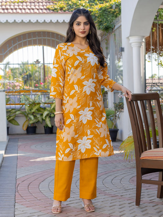 👗 Fully Stiched Cotton Blend Kurti Pant-   Yellow * AF2026
