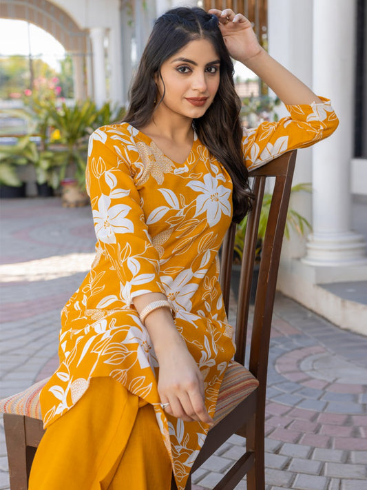 👗 Fully Stiched Cotton Blend Kurti Pant-   Yellow * AF2026