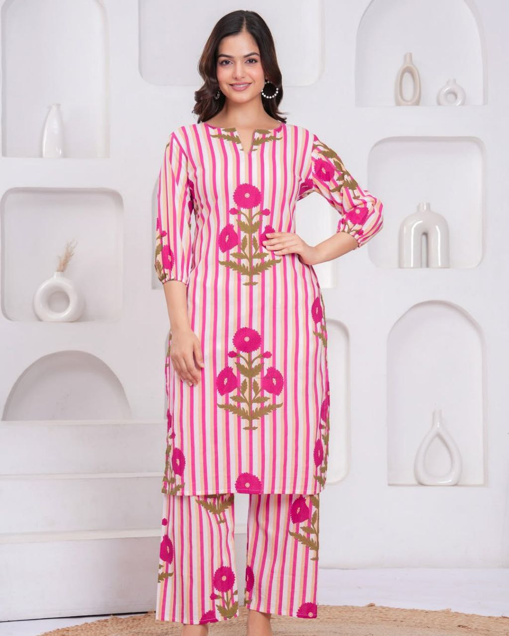 most magnificent pure cotton printed kurta set